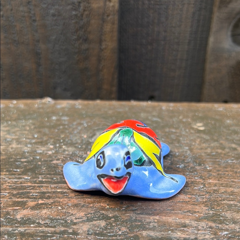 Colorful Ceramic Talavera Turtle Decor, Pottery.